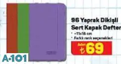 96 YAPRAK DİKİŞLİ SERT KAPAK DEFTER 11X18 CM